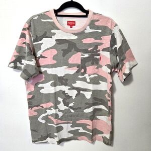 Supreme Pink Gray Short Sleeve Tee